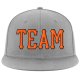 Custom Gray Orange-Black Stitched Adjustable Snapback Hat