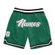 Men's Custom Kelly Green White-Black Authentic Throwback Basketball Shorts